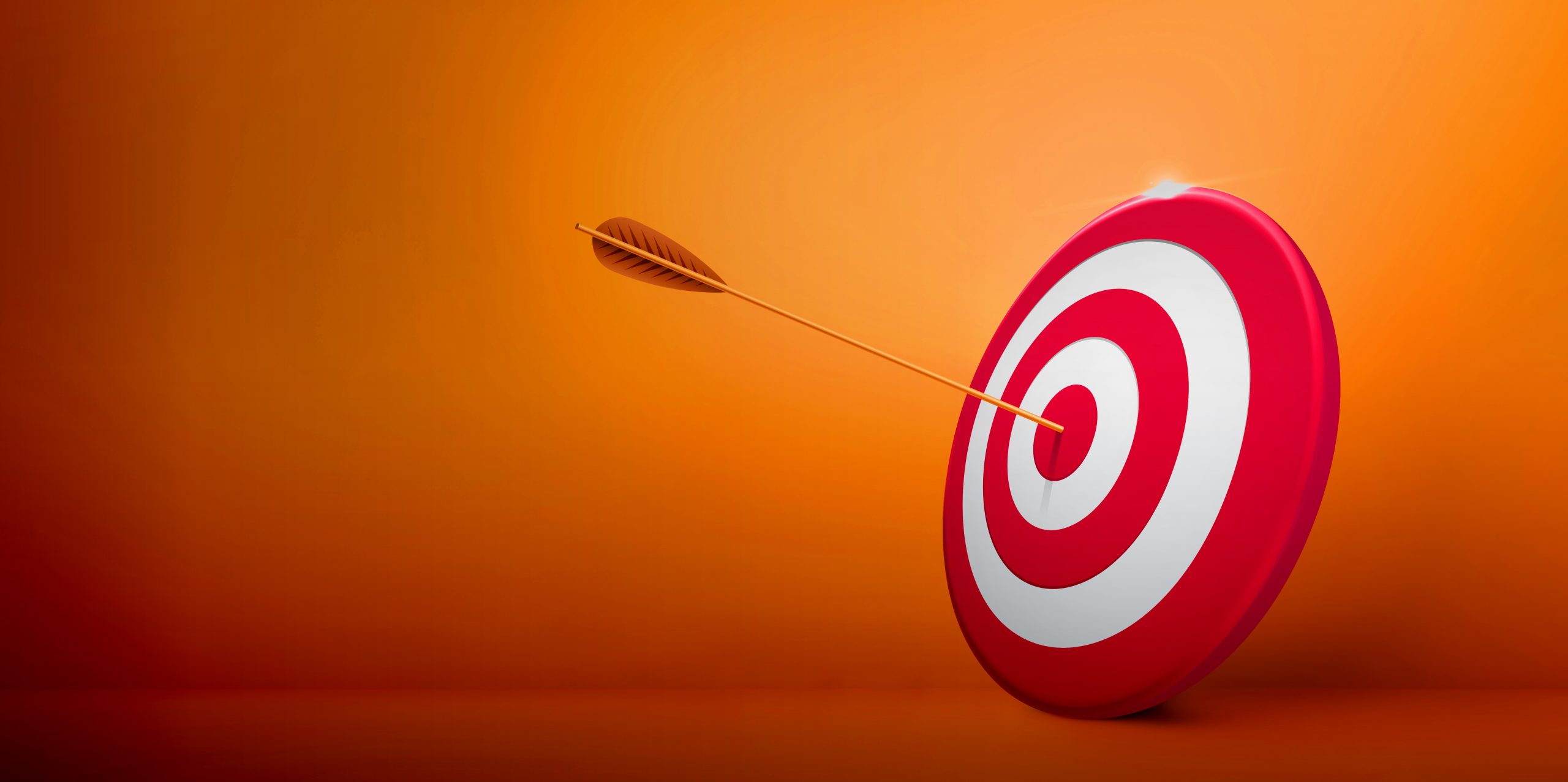 bullseye on yellow background 3d rendering